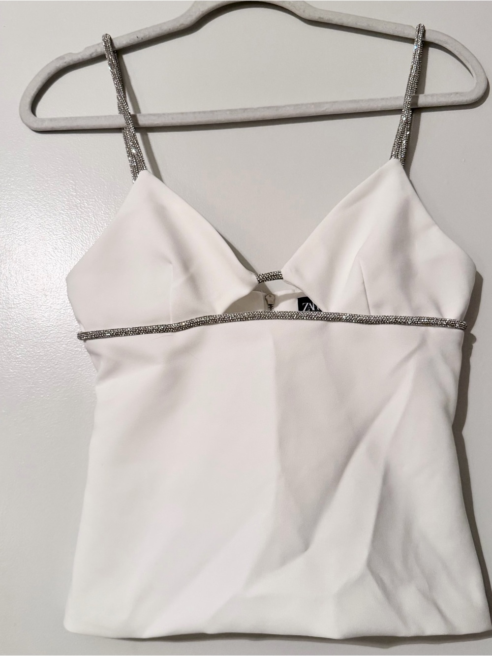 Zara White Rhinestone Top - Picture 7 of 10